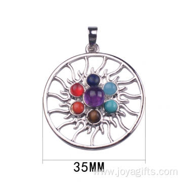 Whoelsale Round Chakra Reiki Crystal Yoga Balancing Charm Jewelry Pendant